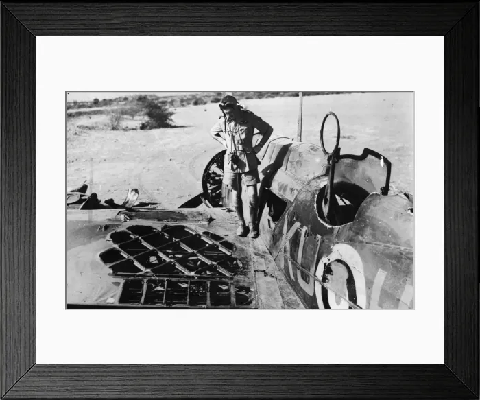 Framed Print : In a battle over Keren, this RAF bomber pilot dived towards the ground with one wing of Framed Print : In a battle over Keren, this RAF bomber pilot dived towards the ground with one wing of