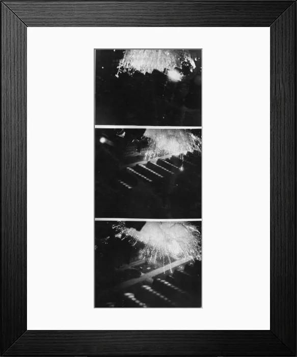 Framed Print : Three stills from a film taken from Avro Lancaster Mark I, DV380 AJ-N, of No Framed Print : Three stills from a film taken from Avro Lancaster Mark I, DV380 AJ-N, of No
