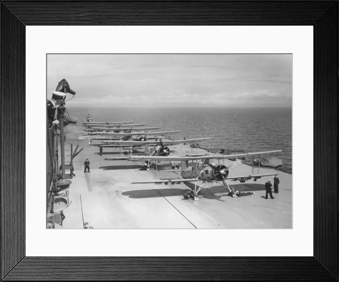 Framed Print : Planes on The Ark Royal. Launcded 13 April 1937 Sunk by U-81