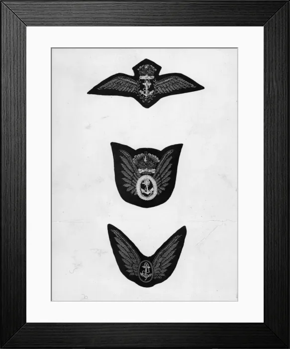 Framed Print : Picture shows; The flying insignia of the British Fleet Air Arm showing top to bottom
