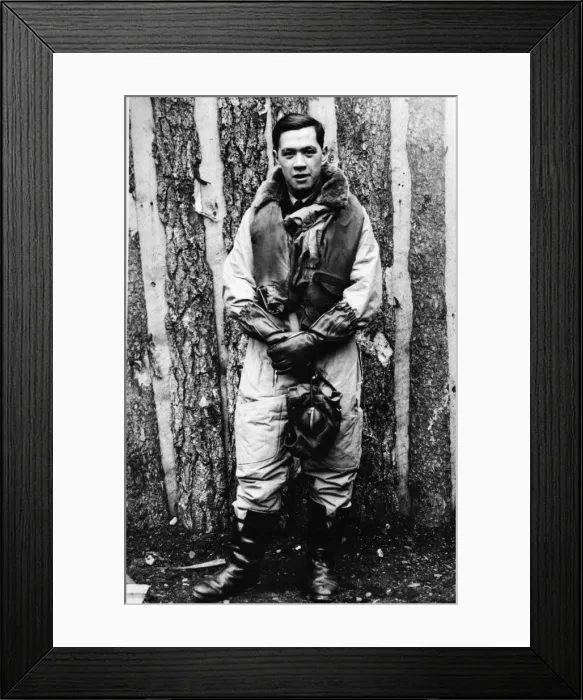 Framed Print : A Chinaman training as an Air gunner in The Royal Airforce. He is un named Framed Print : A Chinaman training as an Air gunner in The Royal Airforce. He is un named