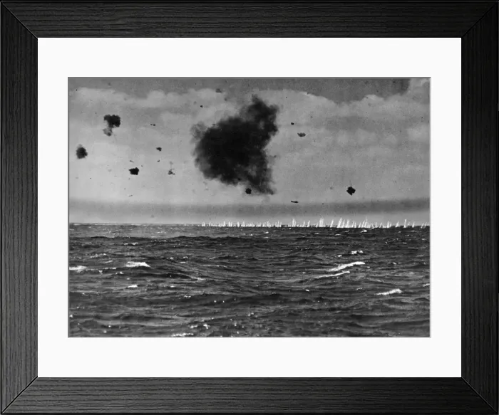 Framed Print : An Italian torpedo bomber attempting to escape shell fire from HMS Jervis minutes before Framed Print : An Italian torpedo bomber attempting to escape shell fire from HMS Jervis minutes before