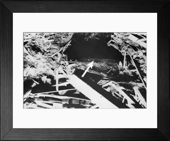 Framed Print : A bomb fell between two houses in a Merseyside town causing both of them to collapse Framed Print : A bomb fell between two houses in a Merseyside town causing both of them to collapse