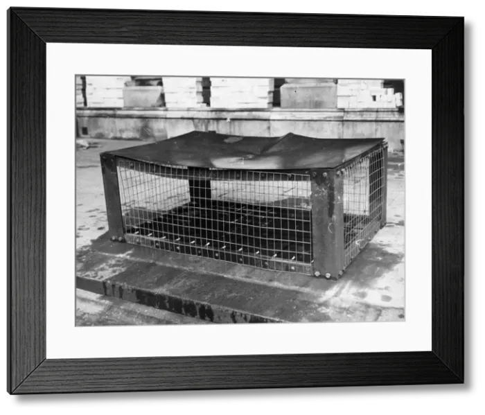 Framed Print : Tests carried out by the Research and Experimental department on a Flat-topped shelter Framed Print : Tests carried out by the Research and Experimental department on a Flat-topped shelter