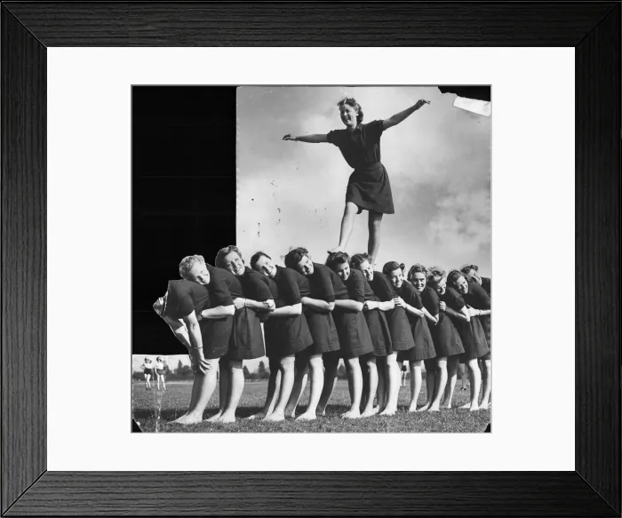 Framed Print : The Womens Auxiliary Air Force (WaF) doing some stepping stones fitness