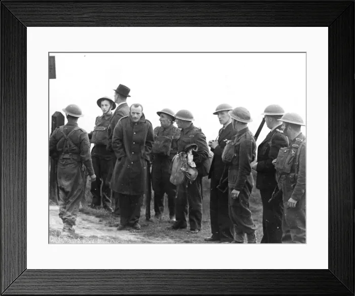 Framed Print : Oberleutnant Warner Voigt, aged 25, pictured amongst British army in Dover, Kent Framed Print : Oberleutnant Warner Voigt, aged 25, pictured amongst British army in Dover, Kent