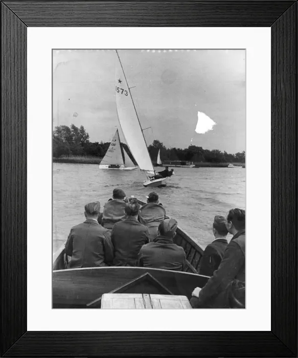 Framed Print : Wounded British Army personnel, from local hospitals in Norfolk are entertained on by Framed Print : Wounded British Army personnel, from local hospitals in Norfolk are entertained on by