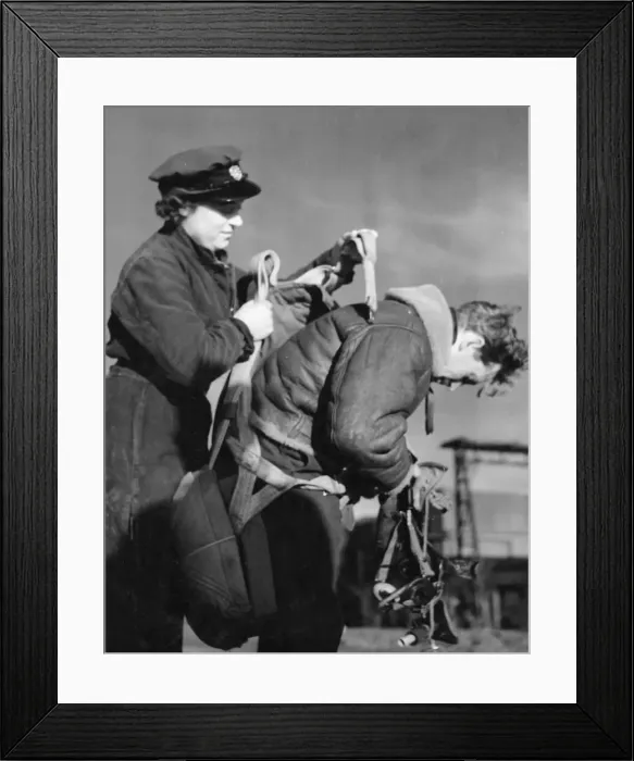 Framed Print : Women flight mechanics are working for the R. A. F. in Flying training Command Framed Print : Women flight mechanics are working for the R. A. F. in Flying training Command