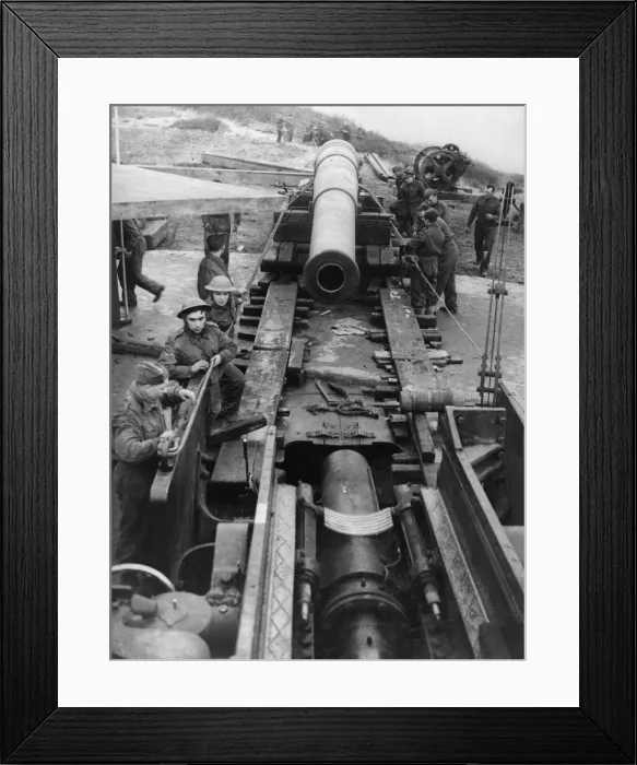 Framed Print : More and still more guns are being mounted around the coast of Britain to give an invader Framed Print : More and still more guns are being mounted around the coast of Britain to give an invader