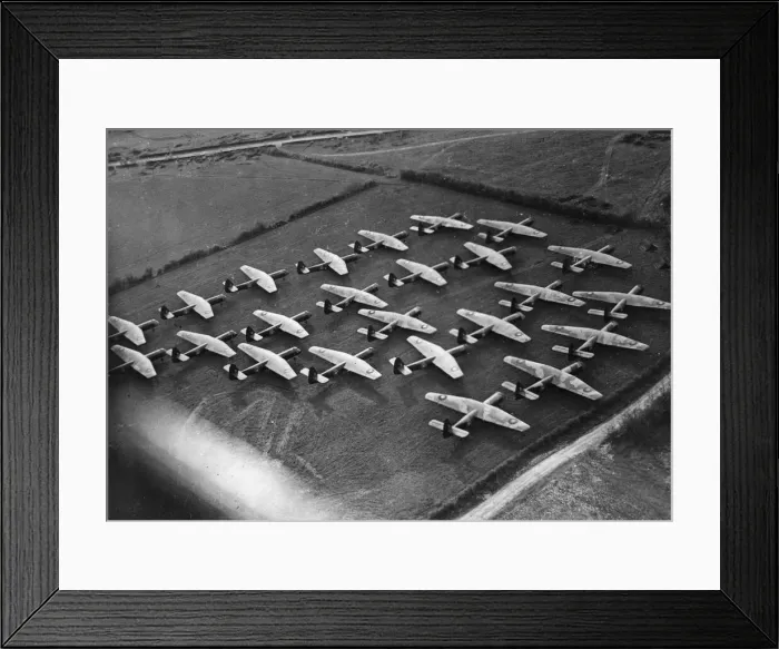 Framed Print : Airspeed Horsa gliders marshalled in preparation for moving off to their take off