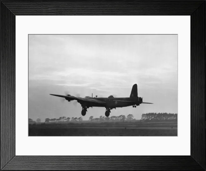 Framed Print : A Shorts Stirling takes off from RAF Lakenheath for a mining laying operation off