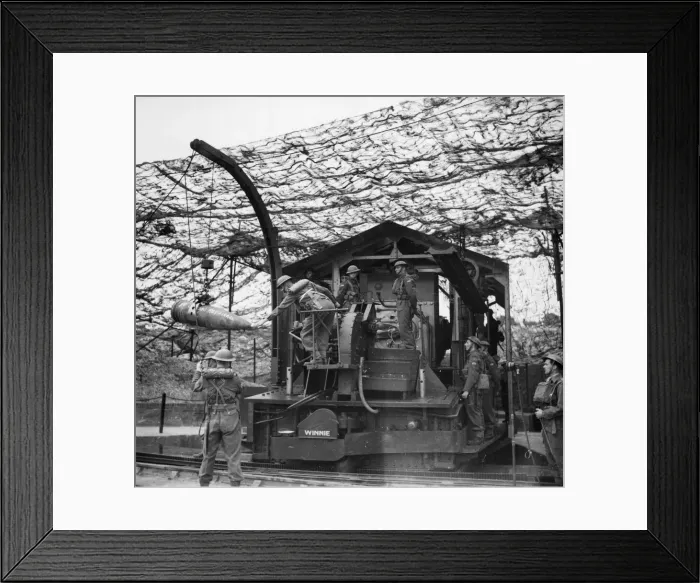 Framed Print : A British cross-Channel gun in action on the South Coast of England Framed Print : A British cross-Channel gun in action on the South Coast of England