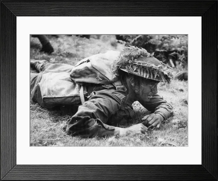 Framed Print : At a Battle school in the Western Command, students undergo a course in modern battle Framed Print : At a Battle school in the Western Command, students undergo a course in modern battle