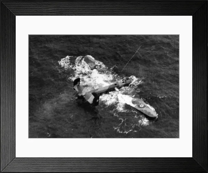 Framed Print : Ditched Halifax bomber in the Atlantic, rescued by the crew of the merchant ship Framed Print : Ditched Halifax bomber in the Atlantic, rescued by the crew of the merchant ship