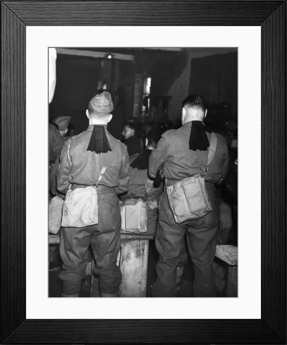 Framed Print : Royal Welch Fusiliers celebrating St. Davids Day in the forward areas of the B. E. F Framed Print : Royal Welch Fusiliers celebrating St. Davids Day in the forward areas of the B. E. F