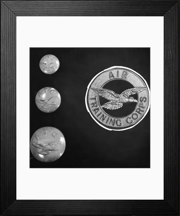 Framed Print : Badges and buttons of the Air Training Corps. Circa 1940s Framed Print : Badges and buttons of the Air Training Corps. Circa 1940s