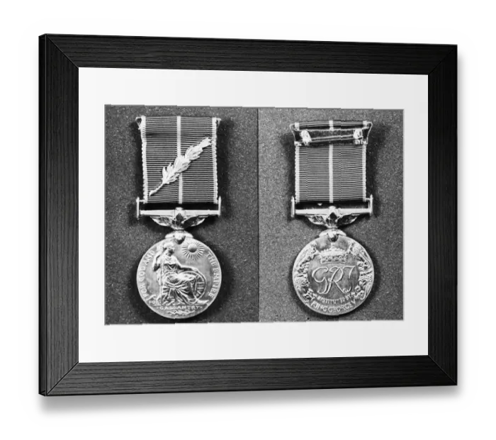 Framed Print : The Medal of the Military Division of the Order of the British Empire. Circa 1940s