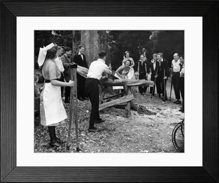 Framed Print : Team work between nurses and their sailor D Day patients at Maristowe Royal Naval Framed Print : Team work between nurses and their sailor D Day patients at Maristowe Royal Naval