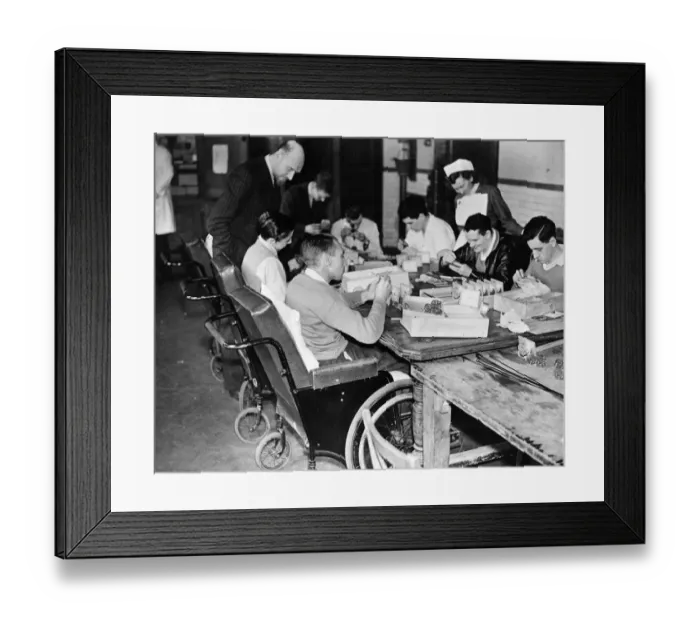 Framed Print : A Surrey hospitals former casualty ward has been made into a well lighted workshop Framed Print : A Surrey hospitals former casualty ward has been made into a well lighted workshop