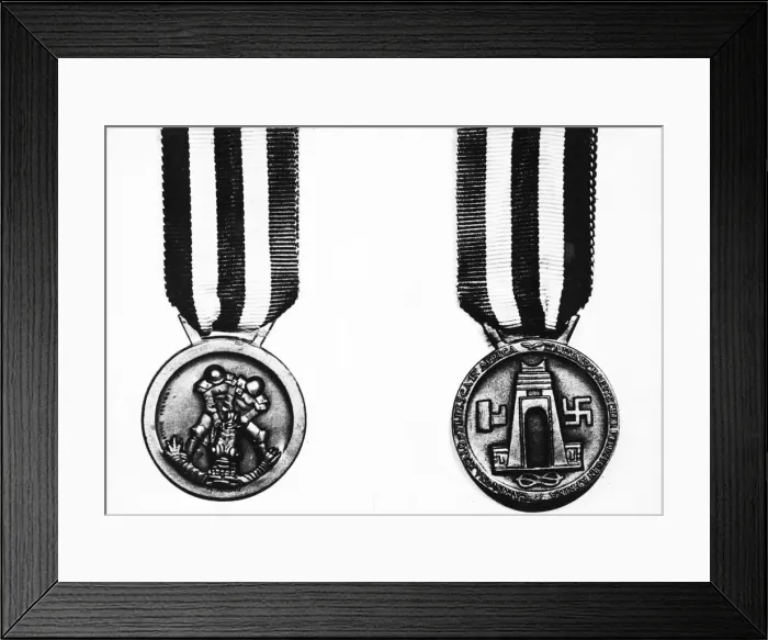 Framed Print : An Axis medal awarded to soldiers during their Africa campaign. 8th March 1943