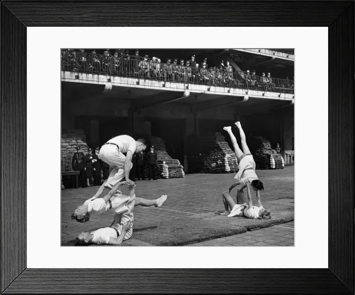 Framed Print : The National Fire Service Drill given before the Allied Defence Ministers at the Regional Framed Print : The National Fire Service Drill given before the Allied Defence Ministers at the Regional