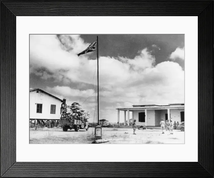 Framed Print : Following several raids by the S. A. A. F. Afmadow in Somalia was taken from Italian forces