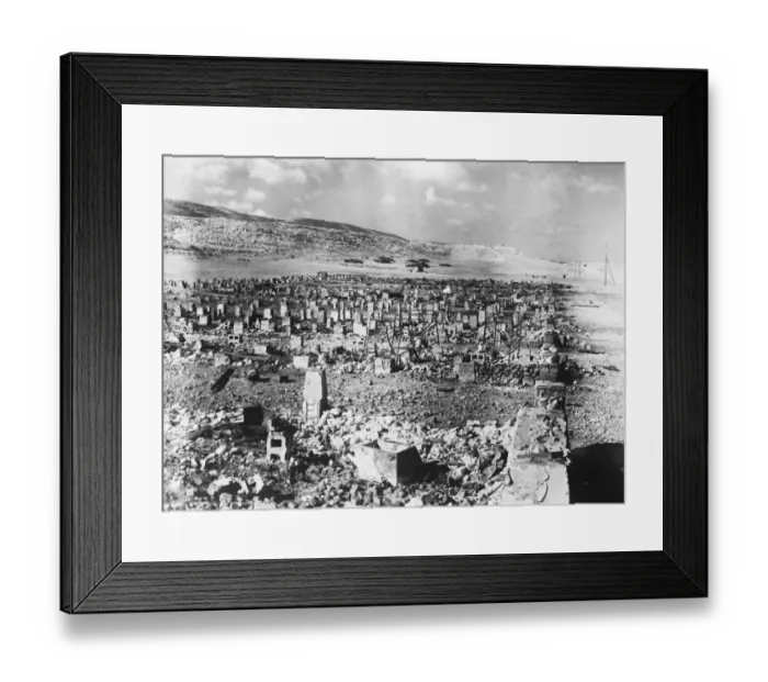 Framed Print : A bombed Italian barracks in Derna, Libya during the Second World War Framed Print : A bombed Italian barracks in Derna, Libya during the Second World War