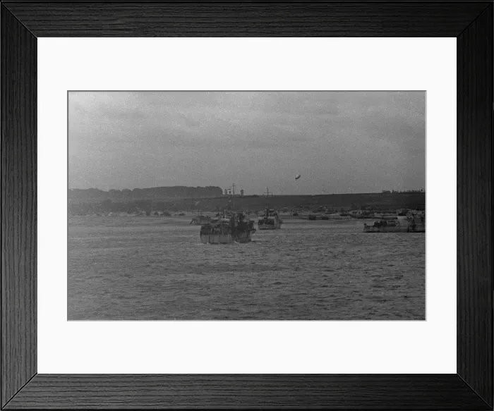 Framed Print : Re-enforcements arriving off the Normandy coast 10 days after the D-Day landings 16th