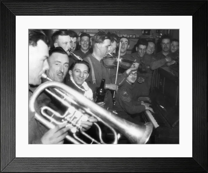 Framed Print : British 8th Corps in Lubeck celebrate the surrender of German forces. 8th May 1945 Framed Print : British 8th Corps in Lubeck celebrate the surrender of German forces. 8th May 1945