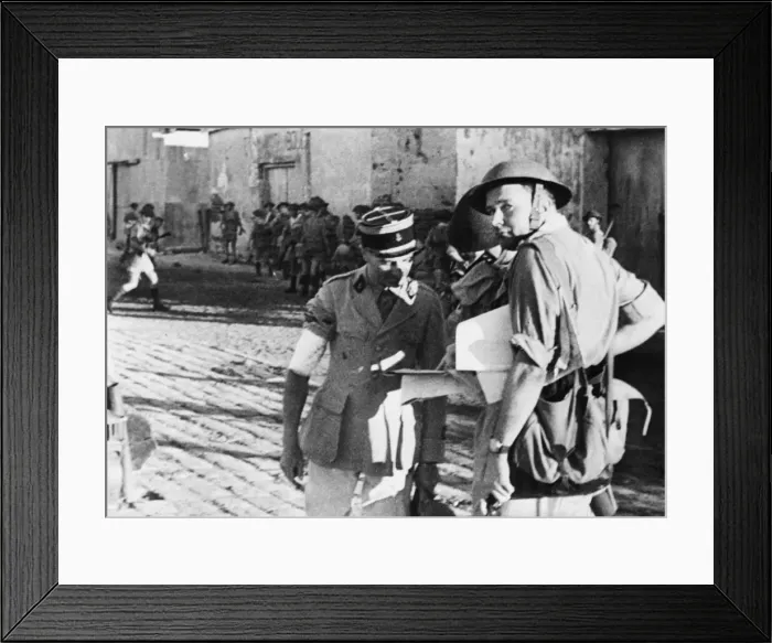 Framed Print : The Kings African Rifles split into two columns and marched around the U