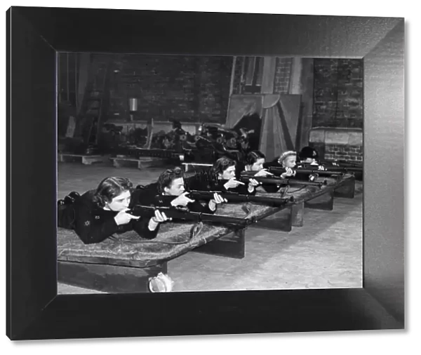 Women Royal Navy Service training at the rifle range during the Second World War