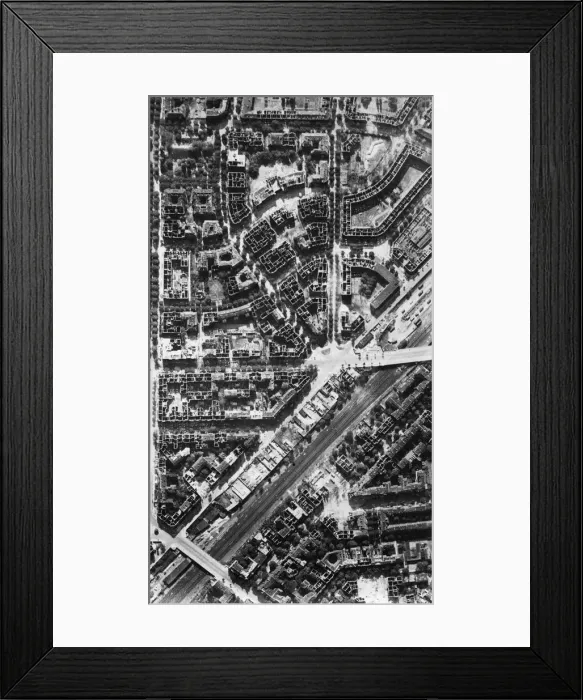 Framed Print : Reconniassance photograph taken from a Spitfire of 542 Squadronl over Berlin Framed Print : Reconniassance photograph taken from a Spitfire of 542 Squadronl over Berlin