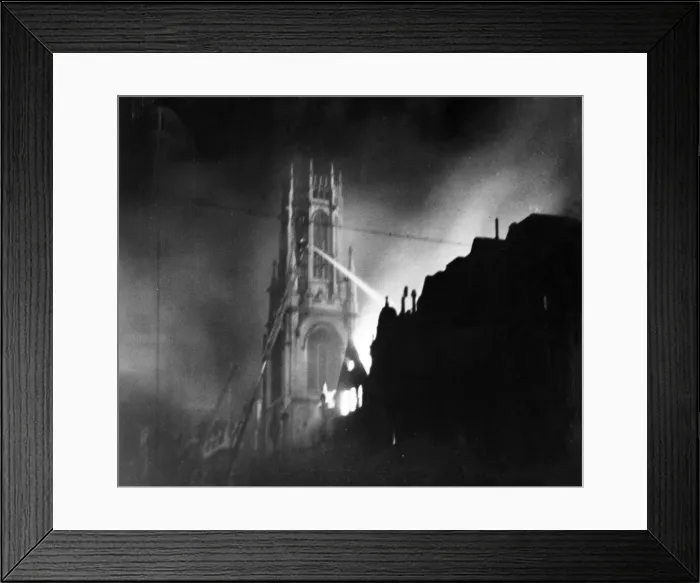 Framed Print : A church in The Blitz. - London. Church not identified Framed Print : A church in The Blitz. - London. Church not identified