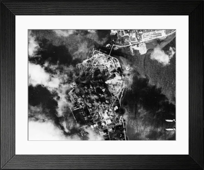 Framed Print : US Flying Fortresses of the Eighth Air Force bomb a German aluminium plant in Heroya Framed Print : US Flying Fortresses of the Eighth Air Force bomb a German aluminium plant in Heroya