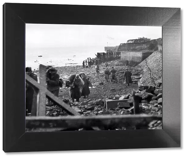 British Landings on Walcheren. The scene on the Walcheren coast after the allied landing