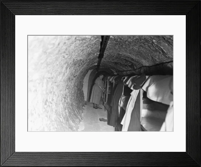 Framed Print : A First Aid Post at Dover dug into the white cliffs. 22nd February 1945 Framed Print : A First Aid Post at Dover dug into the white cliffs. 22nd February 1945