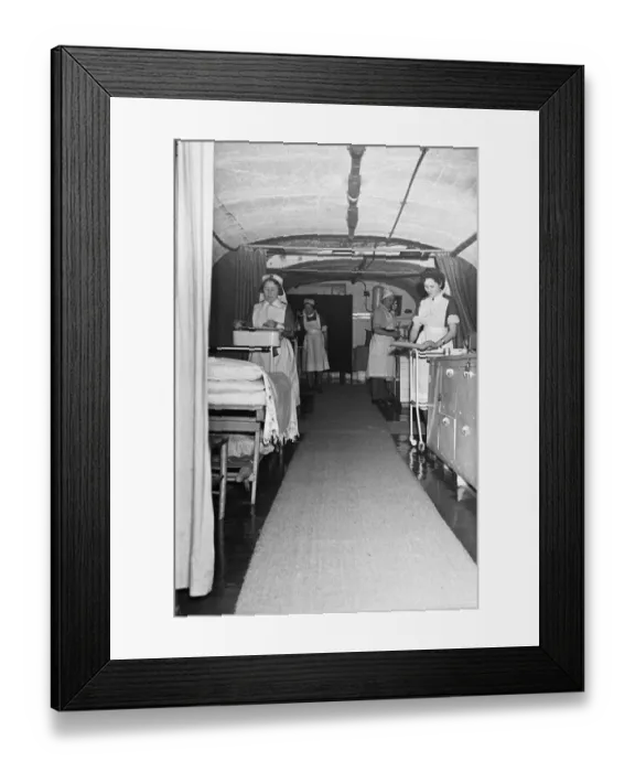 Framed Print : Nurses prepare the First Aid Post in Dover dug into the white cliffs. 22nd February 1945 Framed Print : Nurses prepare the First Aid Post in Dover dug into the white cliffs. 22nd February 1945