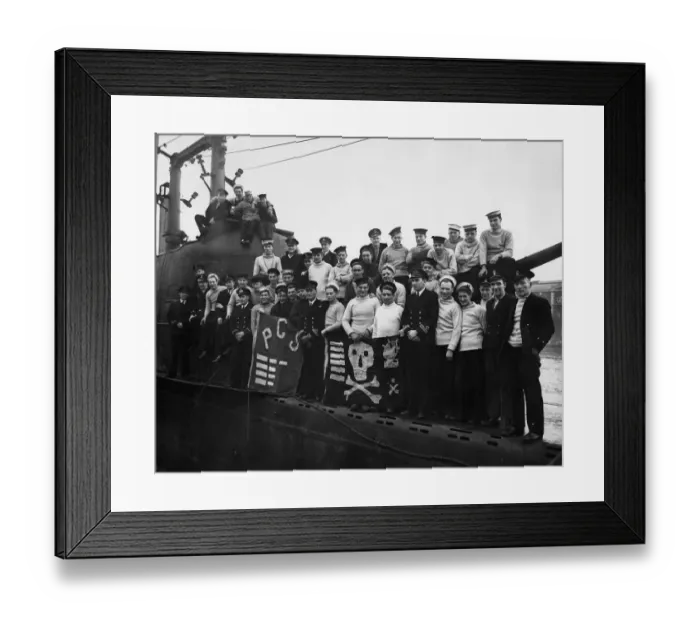 Framed Print : British Royal Navy submarine HMS Porpoise returns to its base in Portsmouth