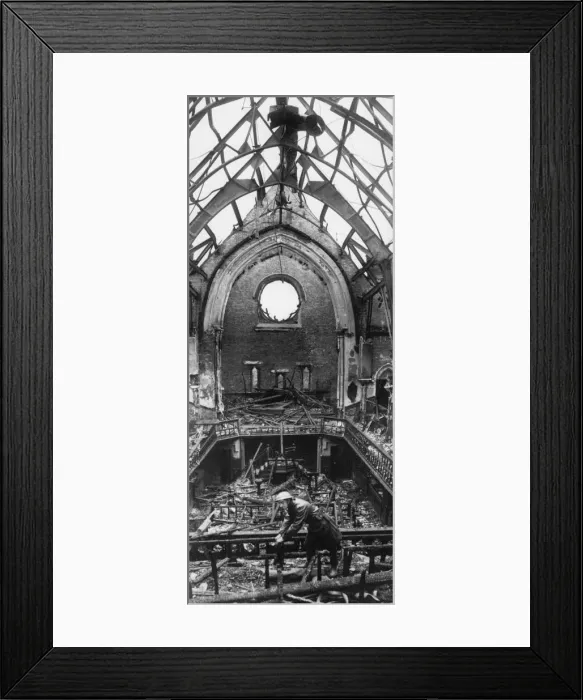 Framed Print : Bomb damage to the Hamlet Free Church in Liverpool during Second World War Framed Print : Bomb damage to the Hamlet Free Church in Liverpool during Second World War