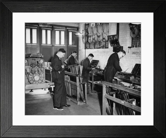 Framed Print : Working on two shifts in the twenty four hours, the entire Fire Brigade at a large Framed Print : Working on two shifts in the twenty four hours, the entire Fire Brigade at a large