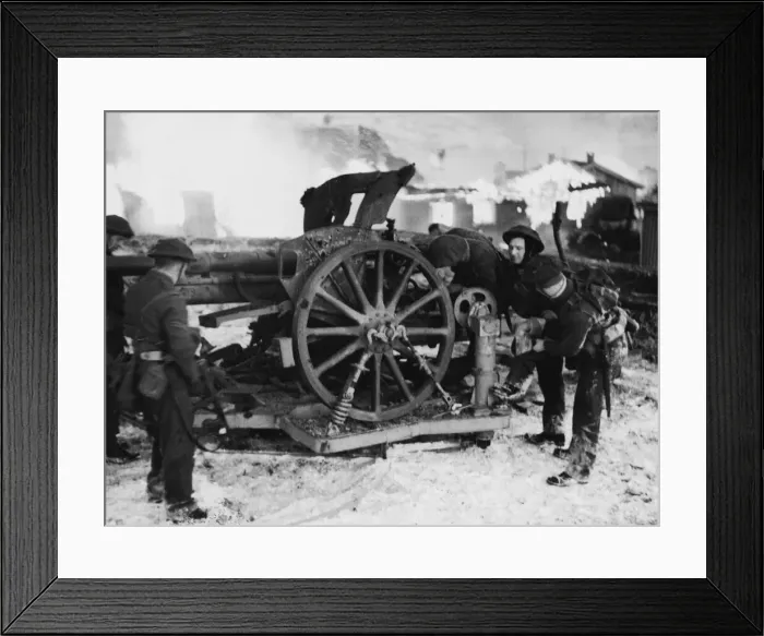 Framed Print : Allied forces raid the German island garrisons of Vagsoy and Maloy