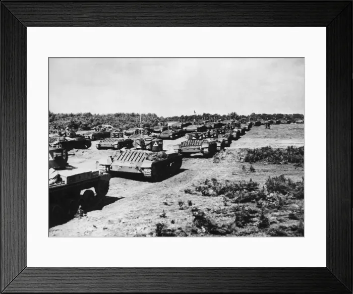 Framed Print : Valentine tanks on exercise in East Anglia during Second World War. Circa 1940s Framed Print : Valentine tanks on exercise in East Anglia during Second World War. Circa 1940s