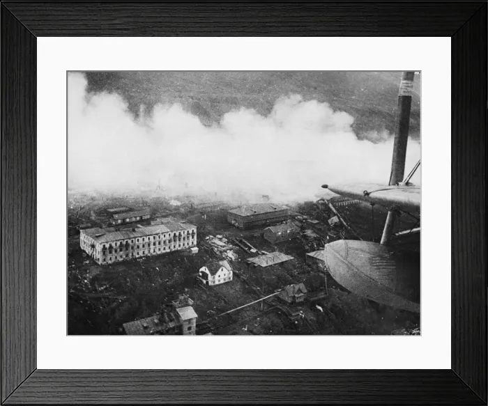 Framed Print : Burning coal dumps at Spitsbergen seen from the air. 150 Framed Print : Burning coal dumps at Spitsbergen seen from the air. 150
