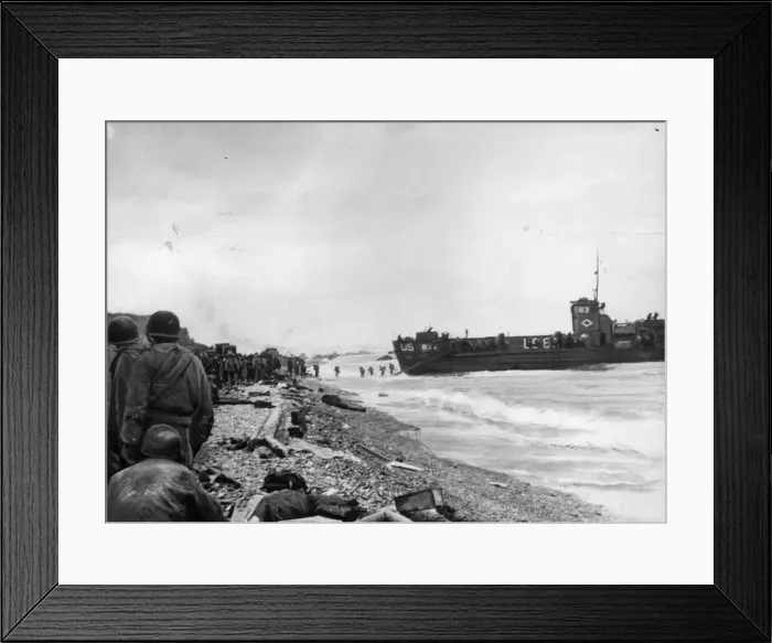 Framed Print : On a narrow strip of beach on the Normandy coast of Northern France Framed Print : On a narrow strip of beach on the Normandy coast of Northern France