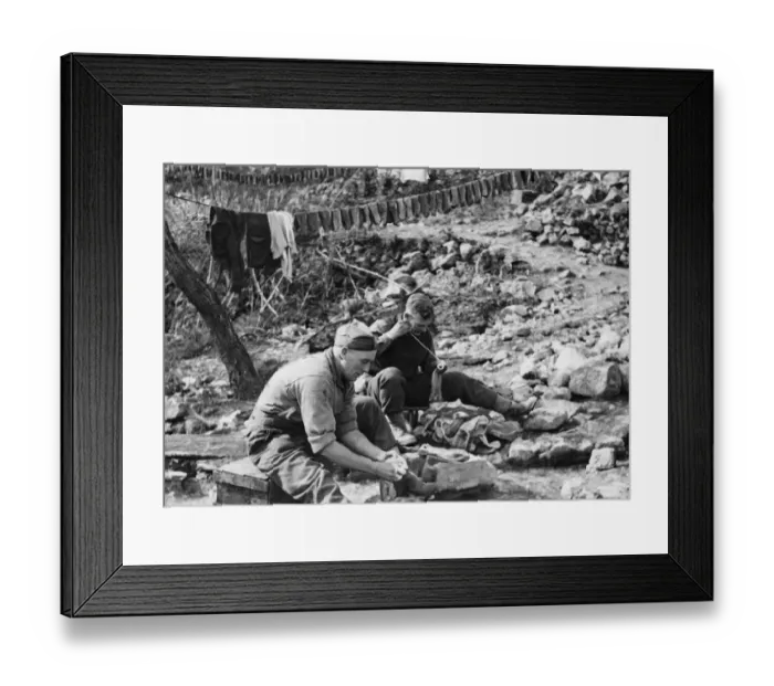 Framed Print : To our infantry on the hillsides around Suja, a frequent change of socks is vitally Framed Print : To our infantry on the hillsides around Suja, a frequent change of socks is vitally