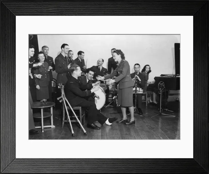 Framed Print : Royal Airforce flyers, recovering from broken limbs, are encouraged to use the dance Framed Print : Royal Airforce flyers, recovering from broken limbs, are encouraged to use the dance