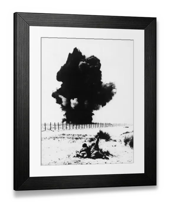 Framed Print : Teller mines detonated by 5th Army engineers. 26th May 1944 Framed Print : Teller mines detonated by 5th Army engineers. 26th May 1944