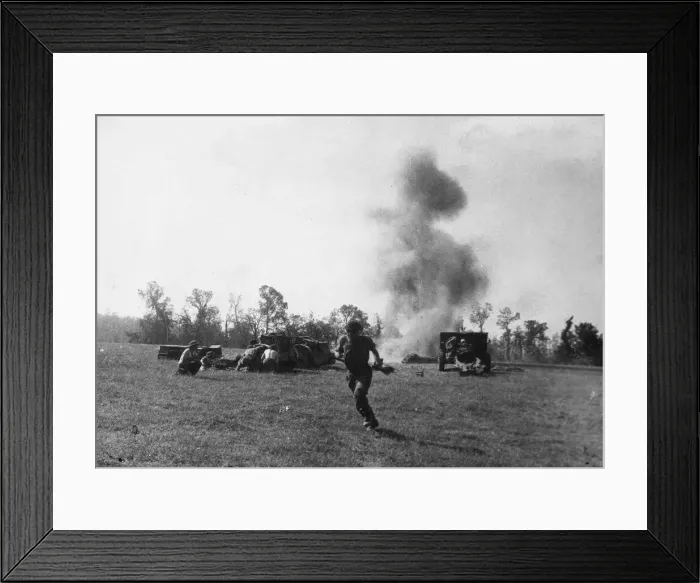Framed Print : The German army retreat north east of the Calvados town of Fire in Northern France during