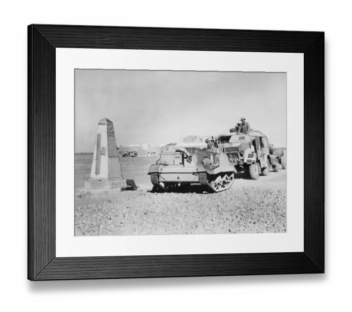 Framed Print : British guns and equipment passing through Sidi Barrani Framed Print : British guns and equipment passing through Sidi Barrani