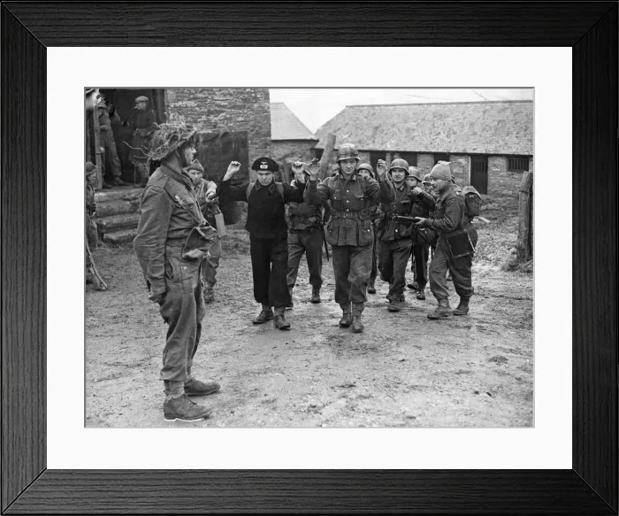 Framed Print : A Mock German Surrender. War Games. Training, somewhere named in England Framed Print : A Mock German Surrender. War Games. Training, somewhere named in England
